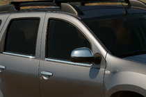 Dacia Duster 2008–2018 Kryty spätných zrkadiel variant 1 (2 ks, nerez) OmsaLine – talianska nehrdzavejúca oceľ fotografia 1