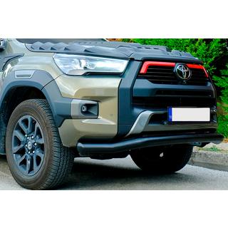 Predný ochranný rám Texas pre 2020+ (76 mm, čierny) Toyota Hilux 2015– fotografia 2