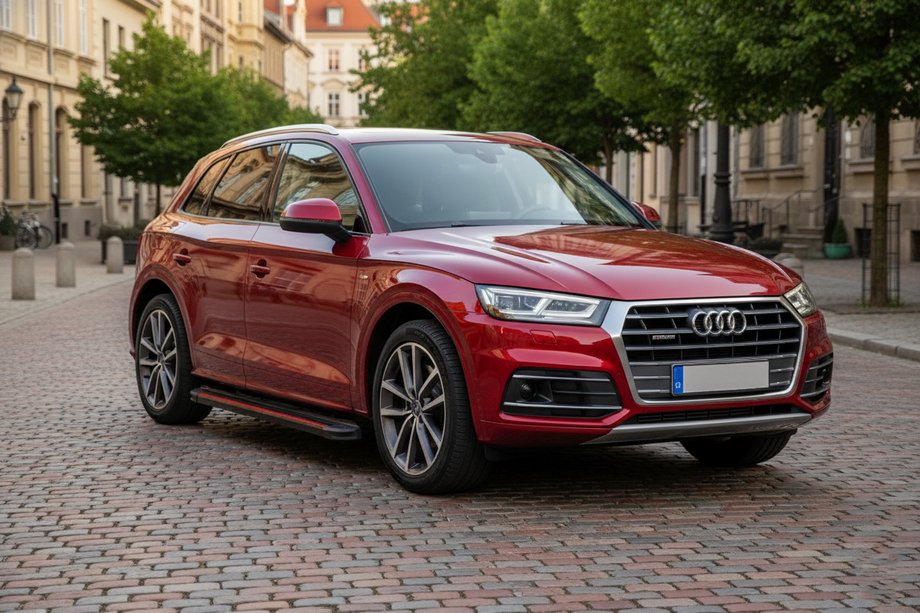 Audi Q5 2017–2025 Bočné prahy Maya Red (2 ks., hliník) Fotografia 1