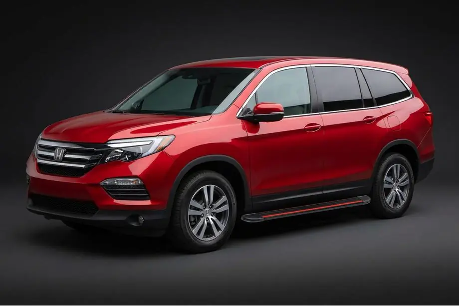 Honda Pilot 2015–2022 Bočné prahy Maya Red (2 ks., hliník) Image