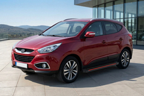 Hyundai IX-35 2010–2015 Bočné prahy Maya Red (2 ks., hliník) fotografia 1