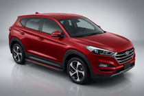 Hyundai Tucson TL 2016–2021 Bočné nášľapy Maya Red-Black (2 ks, hliník) fotografia 1