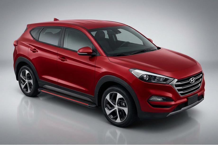 Hyundai Tucson TL 2016–2021 Bočné nášľapy Maya Red-Black (2 ks, hliník) Image