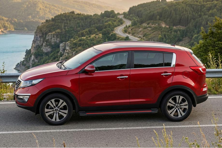 Kia Sportage 2010–2015 Bočné nášľapy Maya Red-Black (2 ks, hliník) Image