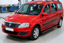 Renault Logan MCV 2005–2013 Bočné prahy Maya Red (2 ks., hliník) fotografia 1