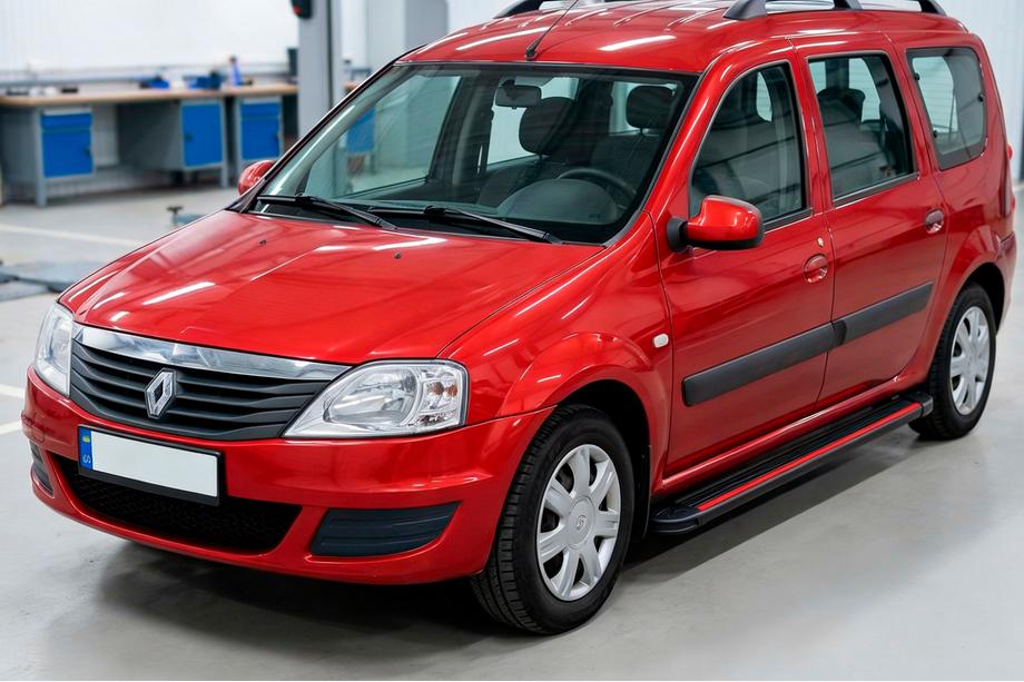 Renault Logan MCV 2005–2013 Bočné prahy Maya Red (2 ks., hliník) Image