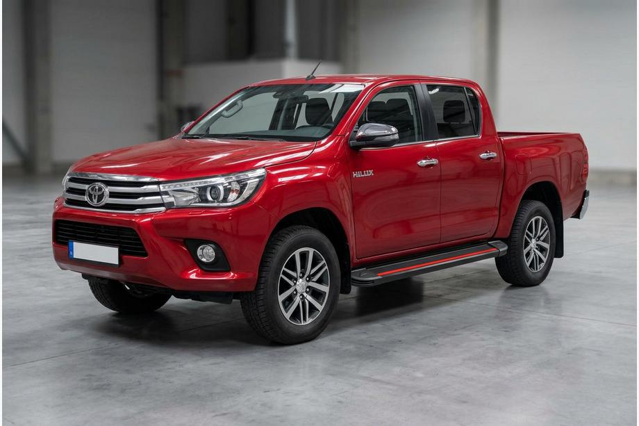 Toyota Hilux 2015– Bočné prahy Maya Red (2 ks., hliník) Image