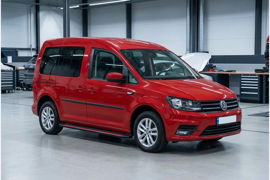 Volkswagen Caddy 2015–2020 Bočné prahy Maya Red (2 ks., hliník) Maxi rázvor Image