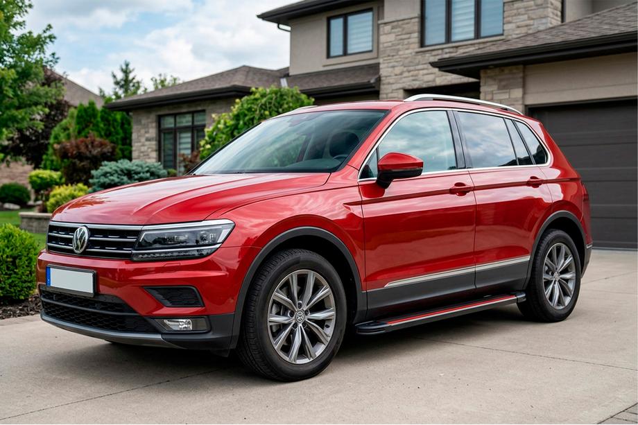 Volkswagen Tiguan 2016–2023 Bočné prahy Maya Red (2 ks., hliník) Image