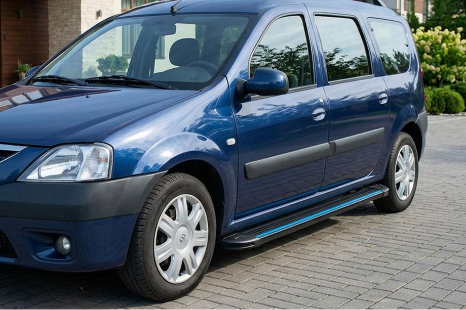 Dacia Logan MCV 2004–2014 Bočné nášľapy Maya Blue (2 ks, hliník) Image