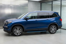 Honda Pilot 2015–2022 Bočné nášľapy Maya Blue (2 ks, hliník) fotografia 1