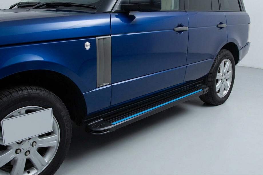 Range Rover III L322 2002–2012 Bočné nášľapy Maya Blue (2 ks, hliník) Fotografia 1