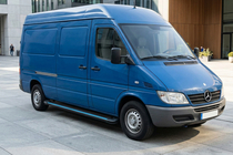 Mercedes Sprinter W901/902/903/904/905 1995–2006 Bočné nášľapy Maya Blue (2 ks, hliník) Dlhý rázvor fotografia 1