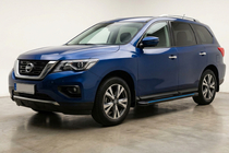 Nissan Pathfinder R52 2012–2021 Bočné nášľapy Maya Blue (2 ks, hliník) fotografia 1