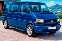 Volkswagen T4 Caravelle/Multivan 1990–2003 Bočné nášľapy Maya Blue (2 ks, hliník) Krátky rázvor fotografia 1