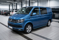 Volkswagen T6 2015–2024 Bočné nášľapy Maya Blue (2 ks, hliník) Krátky rázvor fotografia 1