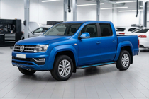 Volkswagen Amarok 2010–2022 Bočné nášľapy Maya Blue-Black (2 ks, hliník) fotografia 1
