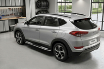 Hyundai Tucson TL 2016–2021 Bočné nášľapy Tayga V2 (2 ks, hliník) fotografia 1