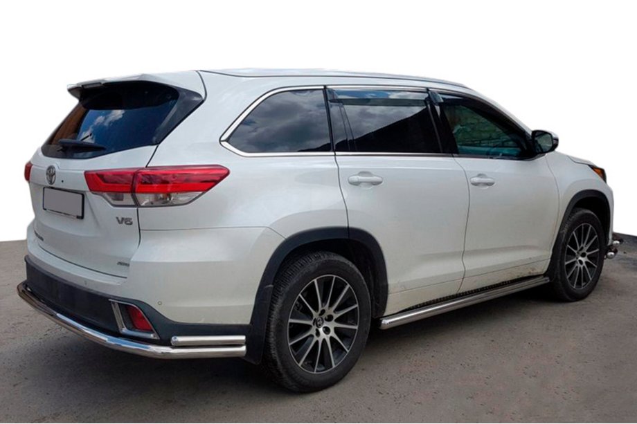 Toyota Highlander 2013–2019 Zadné ochranné oblúky AK005-2 (2 ks, nerez) Fotografia 1