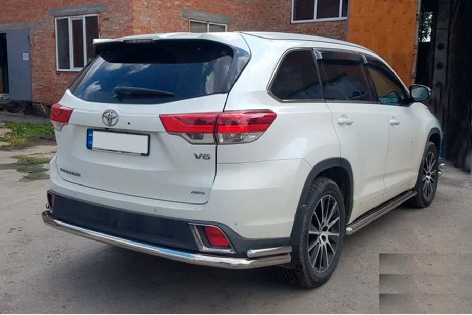 Toyota Highlander 2013–2019 Zadné ochranné oblúky AK005-2 (2 ks, nerez) Fotografia 2