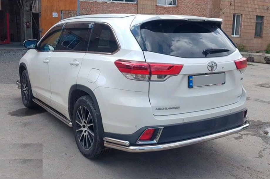 Toyota Highlander 2013–2019 Zadné ochranné oblúky AK005-2 (2 ks, nerez) Fotografia 5