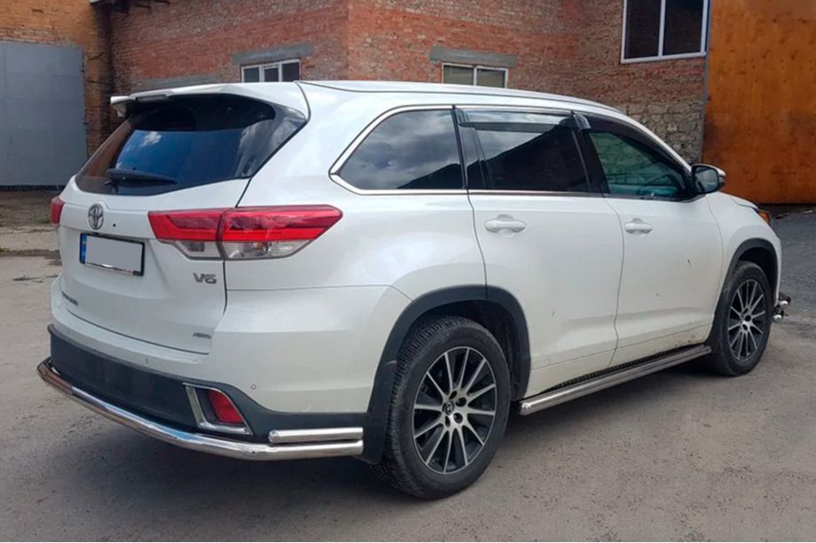 Toyota Highlander 2013–2019 Zadné ochranné oblúky AK005-2 (2 ks, nerez) Fotografia 6