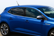 Renault Megane IV 2016–2025 Spodné lišty okien (HB, 6 ks, nerezová oceľ) OmsaLine – talianska nehrdzavejúca oceľ fotografia 1