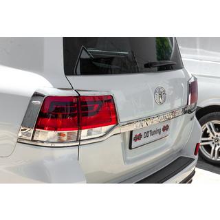 Chrómové kryty zadných svetiel (2015+, 4-dielne, plastové) Toyota Land Cruiser 200 2007–2021 fotografia 1