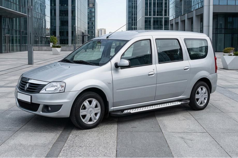 Renault Logan MCV 2005–2013 Bočné nášľapy Allmond Grey (2 ks, hliník) Image