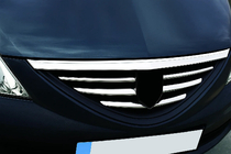 Dacia Logan MCV 2004–2014 Nerezové lišty na prednú masku 2004-2008 (nerez) Carmos - turecká oceľ fotografia 5