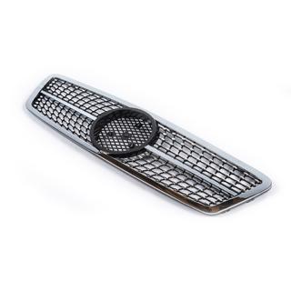 Predná maska chladiča Diamond Silver Mercedes C-trieda W203 2000–2007 fotografia 3