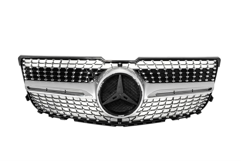 Mercedes GLK class X204 2008–2015 Predná maska chladiča Diamond Silver (2013-2015) S otvorom pre kameru Fotografia 5