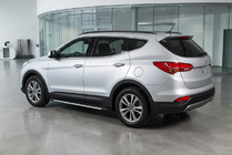 Hyundai Santa Fe 3 2012–2018 Bočné nášľapy Bosphorus Grey (2 ks, hliník) fotografia 1