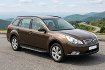 Subaru Outback 2009–2014 Bočné nášľapy Bosphorus Grey (2 ks, hliník) fotografia 1