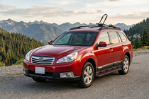Subaru Outback 2009–2014 Bočné prahy Maya Red (2 ks., hliník) fotografia 1