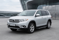 Toyota Highlander 2008–2013 Bočné nášľapy Bosphorus Grey (2 ks, hliník) fotografia 1