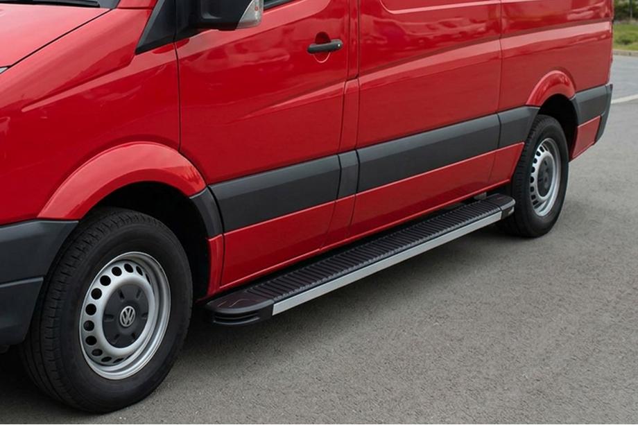 Volkswagen Crafter 2016– Bočné prahy Maya V1 (2 ks, hliník) Dlhý/Extra dlhý Image