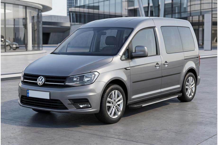 Volkswagen Caddy 2015–2020 Bočné nášľapy Bosphorus Grey (2 ks, hliník) Štandardná základňa Image