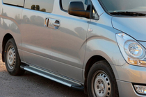 Hyundai H300, H1, Starex 2008–2020 Bočné prahy Line (2 ks, hliník) fotografia 2