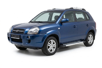 Hyundai Tucson JM 2004– Bočné nášľapy New Vision Grey (2 ks, hliník) fotografia 1