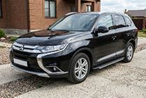 Mitsubishi Outlander 2012–2021 Bočné nášľapy Bosphorus Grey (2 ks, hliník) fotografia 1