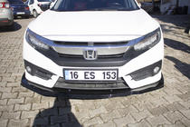 Honda Civic Sedan X 2016–2021 Predný nárazníkový lip V1 (čierny) fotografia 4