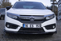 Honda Civic Sedan X 2016–2021 Predný nárazníkový lip V1 (čierny) fotografia 6