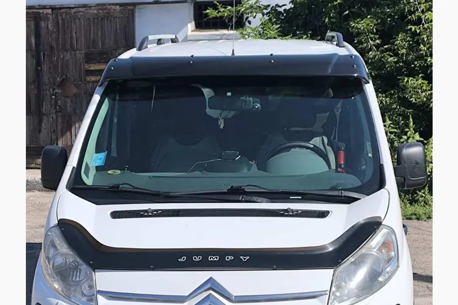 Citroen Jumpy 2007–2017 Slnečná clona na čelné sklo (čierny lesk, 5 mm) Image