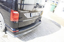 Volkswagen T6 2015–2024 Ochranná lišta na zadný nárazník EuroCap v karbónovom dizajne (ABS) fotografia 3