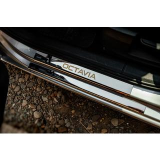 Carmos V1 kryty prahov (8 ks, nehrdzavejúca oceľ) Skoda Octavia III A7 2013–2019 fotografia 1