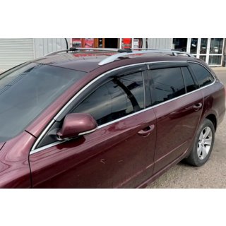Okenné deflektory s chrómovou lištou SW (4 ks, HIC) Skoda Superb 2009–2015 fotografia 2