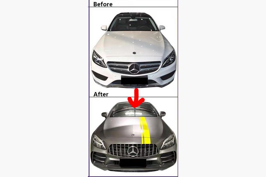 Mercedes C-class W205 2014–2021 Súprava bodykitu s kompletným zadným nárazníkom (dizajn Black Mamba C63GT) Fotografia 10