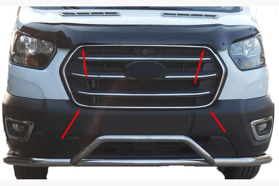 Ford Transit 2014– Rámček mriežky (2019+, 4 ks, nerez) Image