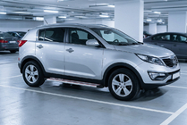 Kia Sportage 2010–2015 Bočné nášľapy Maya Red-Grey (2 ks, hliník) fotografia 1